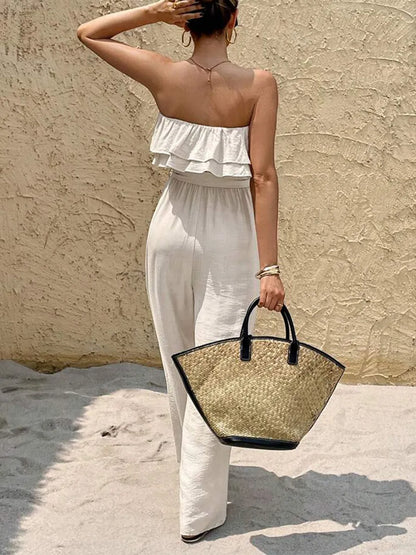 Celestina™ – Combinaison Bustier à Volants & Liens d’Été