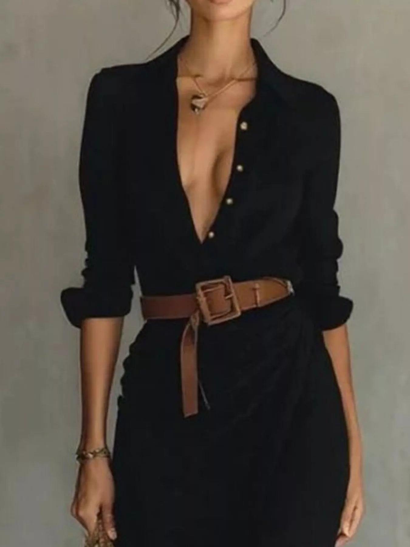 ELARA™ | Robe Longue Asymétrique & Ceinturée